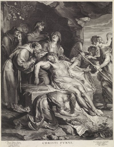 Graflegging van Christus Christi Fvnvs (tittel på objekt) av Paulus Pontius