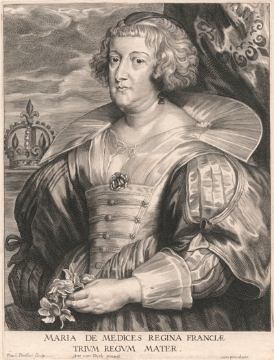 Marie de Medicis, dronning av Frankrike, mor til de tre konger av Paulus Pontius