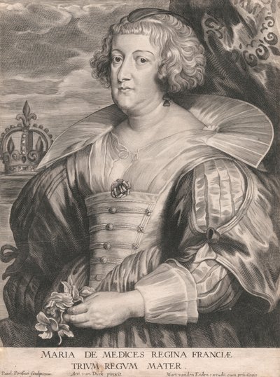 Marie de Medicis, dronning av Frankrike, mor til de tre konger av Paulus Pontius