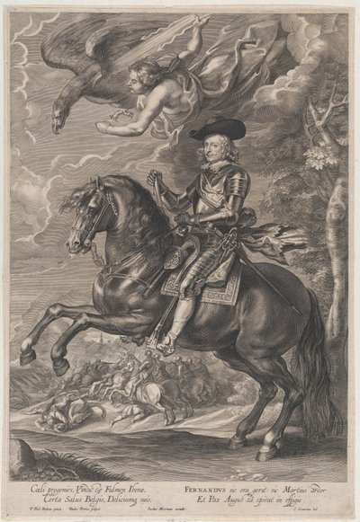 Portrett av kardinal-Infante Ferdinand av Østerrike, til hest, ca. 1640-53., ca. 1640-53. av Paulus Pontius