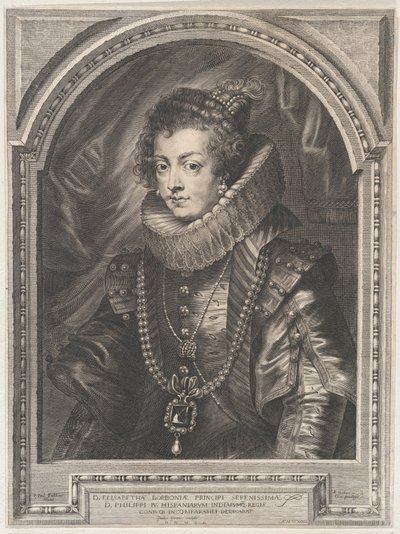 Portrett av Elisabeth av Bourbon, dronning av Spania, 1632., 1632. av Paulus Pontius