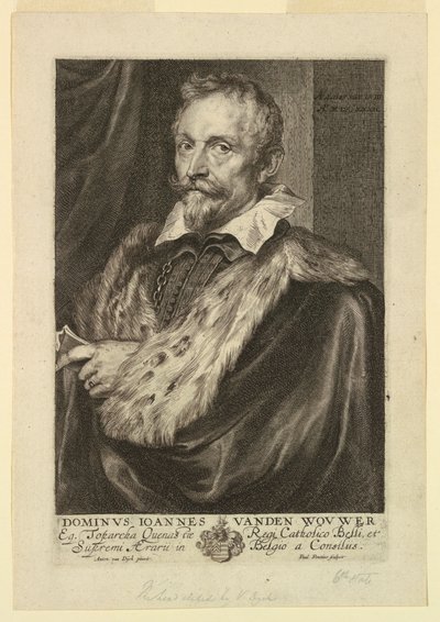 Portrett av Jan van der Wouwer, fra Icons of Princes of Men av Paulus Pontius