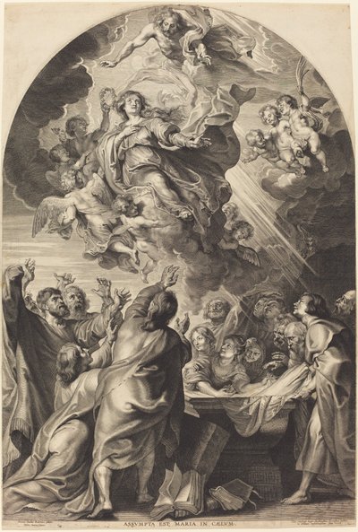 Jomfruens antagelse av Paulus Pontius, after Sir Peter Paul Rubens