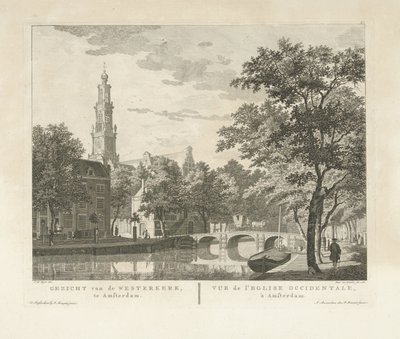 Utsikt over Westerkerk og Westerhal, sett fra Keizersgracht Utsikt over Westerkerk, i Amsterdam / Vue de l