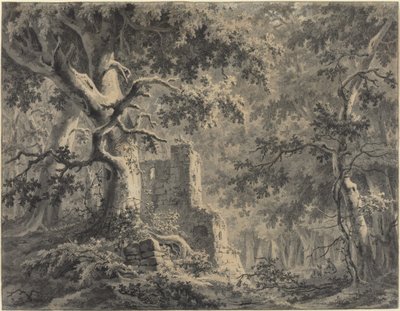Ruiner ved en Woodland Stream av Paulus van Liender