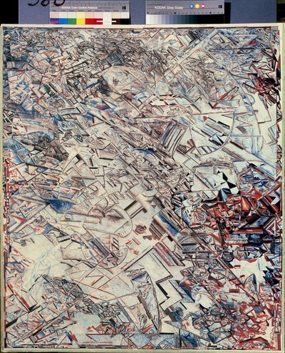Komposisjon. Maleri av Pavel Nikolayevich Filonov (1883-1941), olje på lerret, russisk kunst, avantgarde, abstrakt kunst. Statens russiske museum, St. Petersburg. av Pawel Nikolajewitsch Filonow