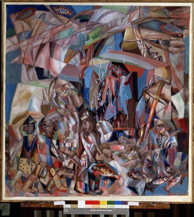 ""Fiskebåten"" (En fiskebåt) Maleri av Pavel Nikolayevich Filonov (1883-1941) 1913-1914 Statens russiske museum, St. Petersburg av Pawel Nikolajewitsch Filonow