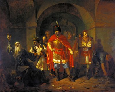 Patriark Hermogenes nektet å velsigne polakkene, 1860. av Pavel Petrovich Chistyakov