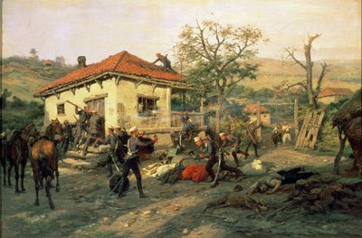 En scene fra den russisk-tyrkiske krigen i 1876-77 av Pawel Kowalewsky