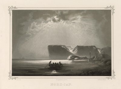 Nordcap. Illustrasjon hentet fra boken Norge fremstillet i Tegninger av Asbjørnsen, P.Chr. og utgitt av Chr. Tønsberg (no, 1848) av Peder Balke