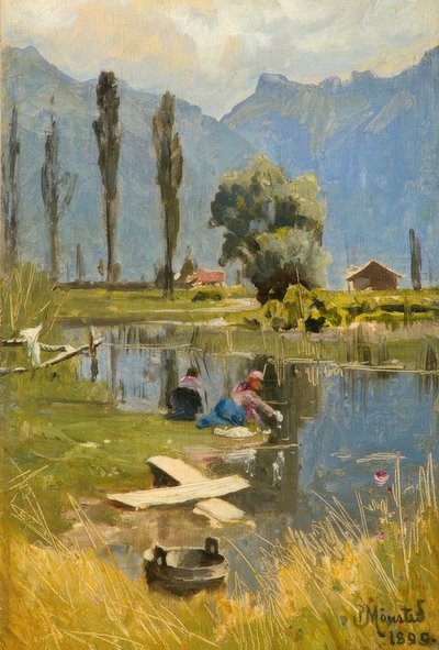 P.Mönsted, vaskedag av Peder Monsted