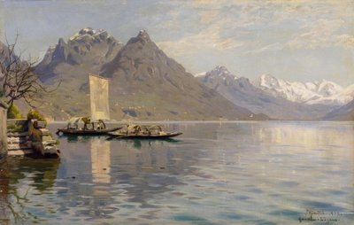 Solskinn ved Luganosjøen av Peder Monsted