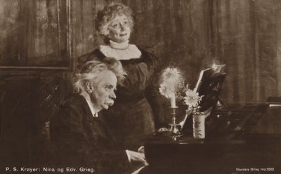 Edvard og Nina Grieg ved pianoet av Peder Severin Krøyer