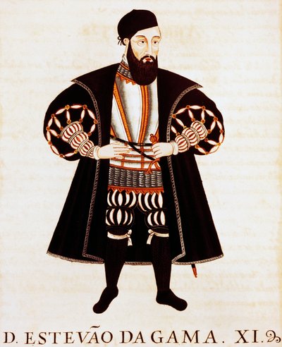 Estevao Da Gama (ca 1505-1576), miniatyr fra Brive Treatise eller Epilogue of the Vizos-Reys of India av Pedro Barretto de Resende