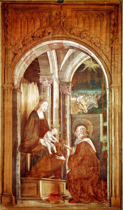 Tilbedelse av magi-maleriet av Pedro Berruguete (1450/1455-1504) Madrid, Prado-museet av Pedro Berruguete