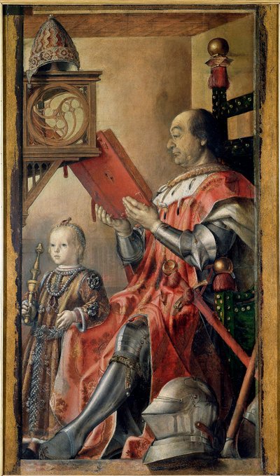 Dobbeltportrett av Frederic III de Montefeltro (Federico da Montefeltro av Pedro Berruguete