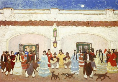 Dans på terrassen; Baile en el Patio av Pedro Figari
