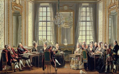 Samtale på Drottningholms slott, 1779 av Pehr Hilleström