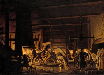 I Anchor-Forge på Söderfors. The Smiths hardt på jobb av Pehr Hilleström d.ä.