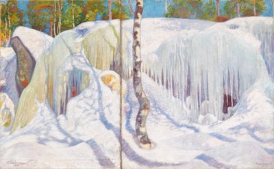 Klippe dekket av is og snø av Pekka Halonen