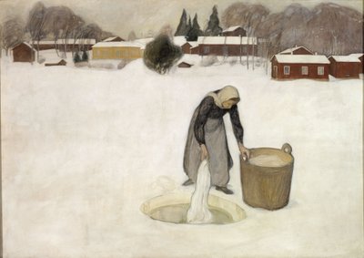 Klesvask på isen av Pekka Halonen