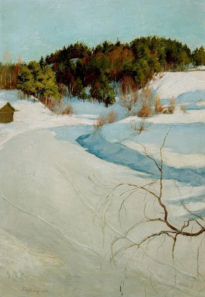 Vinterlandskap nær Myllykyla av Pekka Halonen