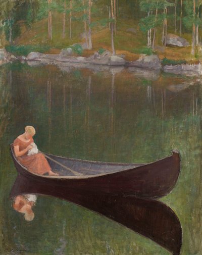 Kvinne i en båt av Pekka Halonen