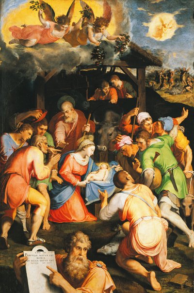 Tilbedelse av hyrdene, av Pellegrino Tibaldi (1541-1583) av Pellegrino Tibaldi