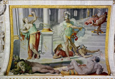 Ulysses og Circe, rundt 1550 (fresco) av Pellegrino Tibaldi