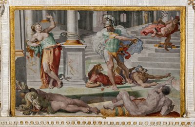 Ulysses og Circe, detalj fra Room of Polyphemus av Pellegrino Tibaldi