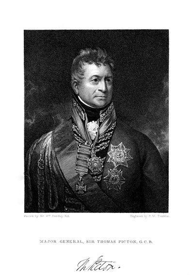 Sir Thomas Picton , britisk soldat, 1800-tallet. av Peltro William Tomkins
