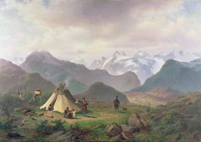 Motiv fra Kvikkjokk, 1862 av Per Daniel Holm