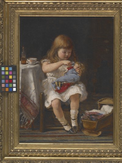 An Anxious Mother (olje på lerret) av Percival de Luce