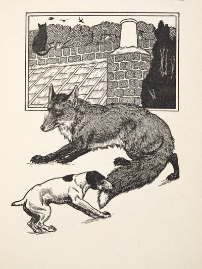 Fox Chasing, fra A Hundred Anecdotes of Animals, pub. 1924 av Percy J. Billingshurst