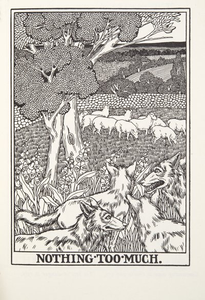 Nothing Too Much, fra Fontaine Fables, pub. 1905 (gravering) av Percy J. Billingshurst