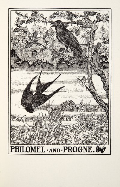 Philomel og Progne, fra Fontaine Fables, pub. 1905 av Percy J. Billingshurst