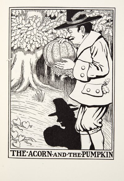 The Acorn and the Pumpkin, fra Fontaine Fables, pub. 1905 av Percy J. Billingshurst