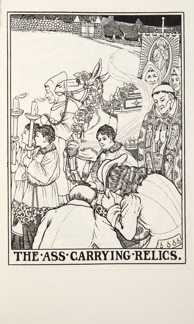 The Ass Carrying Relics, fra Fontaine Fables, pub. 1905 (gravering) av Percy J. Billingshurst