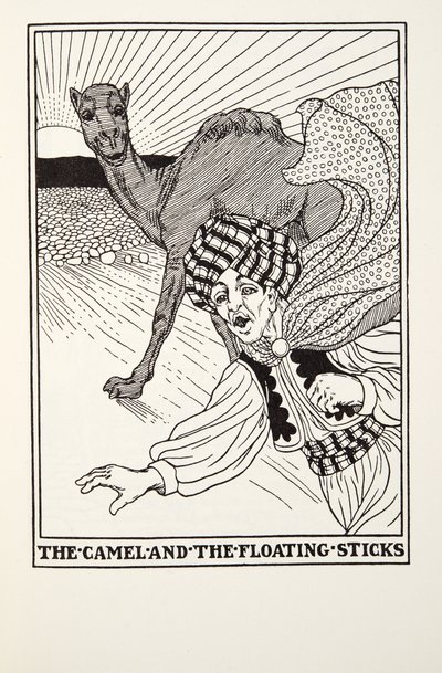 The Camel and the Floating Sticks, fra Fontaine Fables, pub. 1905 av Percy J. Billingshurst