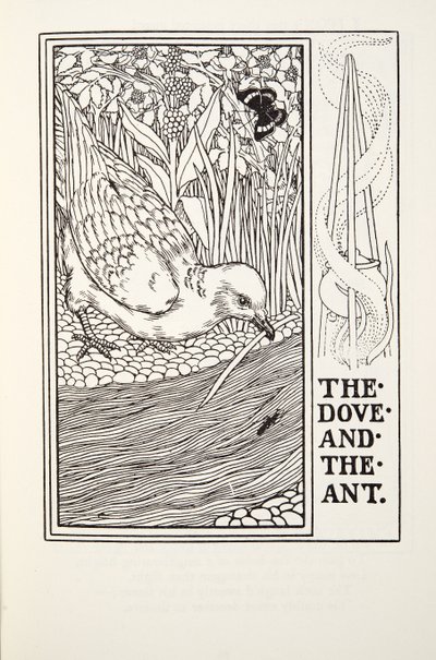 The Dove and the Ant, fra Fontaine Fables, pub. 1905 av Percy J. Billingshurst