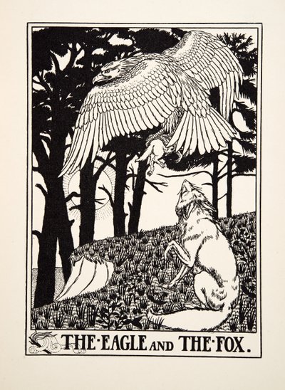 The Eagle and the Fox, fra A Hundred Fables of Aesop, pub.1903 av Percy J. Billingshurst