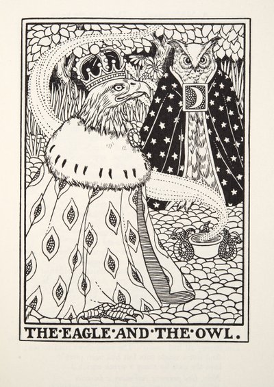 The Eagle and the Owl, fra Fontaine Fables, pub. 1905 av Percy J. Billingshurst