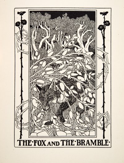 The Fox and the Bramble, fra A Hundred Fables of Aesop, pub.1903 av Percy J. Billingshurst
