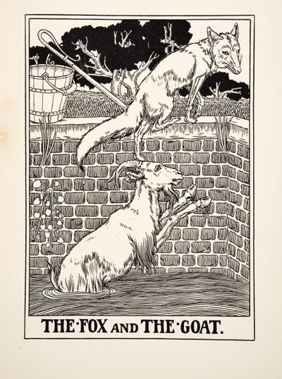 The Fox and the Goat, fra A Hundred Fables of Aesop, pub.1903 av Percy J. Billingshurst