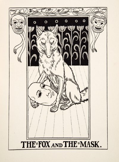 The Fox and the Mask, fra A Hundred Fables of Aesop, pub.1903 av Percy J. Billingshurst