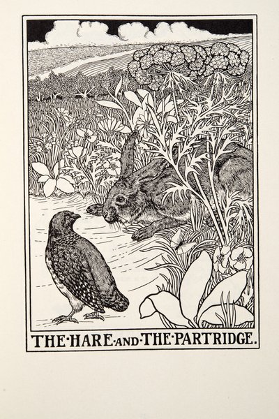 The Hare and The Partridge, fra Fontaine Fables, pub. 1905 av Percy J. Billingshurst