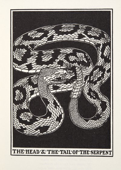 The Head and Tail of the Serpent, fra Fontaine Fables, pub. 1905 (gravering) av Percy J. Billingshurst