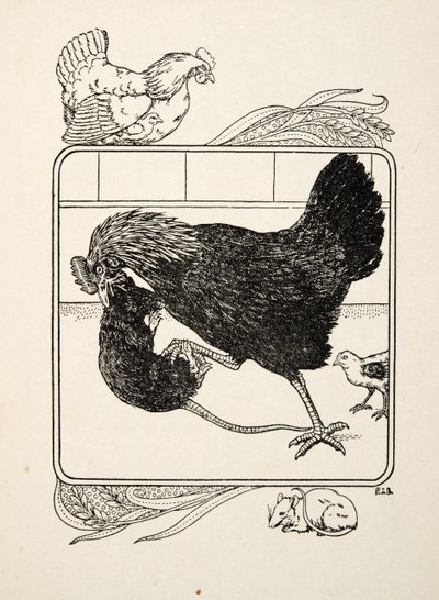 The Heroism of a Hen, fra A Hundred Anecdotes of Animals, pub. 1924 av Percy J. Billingshurst