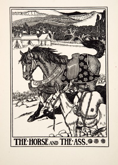 The Horse and the Ass, fra A Hundred Fables of Aesop, pub.1903 av Percy J. Billingshurst