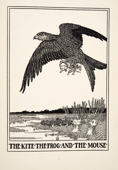 The Kite, the Frog and the Mouse, fra A Hundred Fables of Aesop, pub.1903 av Percy J. Billingshurst
